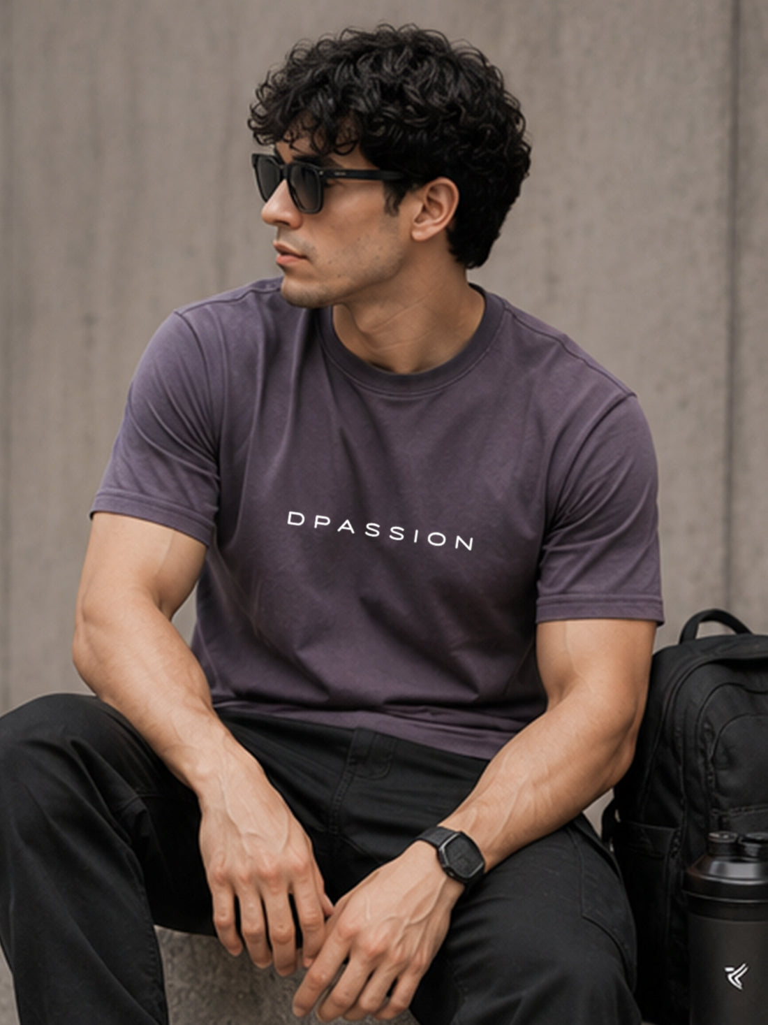 Men's Oversized Drop Shoulder T-Shirt | Pure Cotton Relaxed Fit Round Neck Tee (Grey)