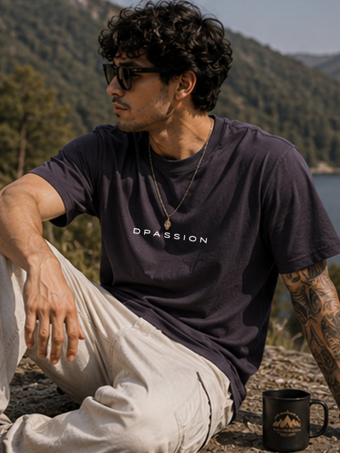 Men's Oversized Drop Shoulder T-Shirt | 100% Cotton Relaxed Fit Round Neck Streetwear Tee (Grey)