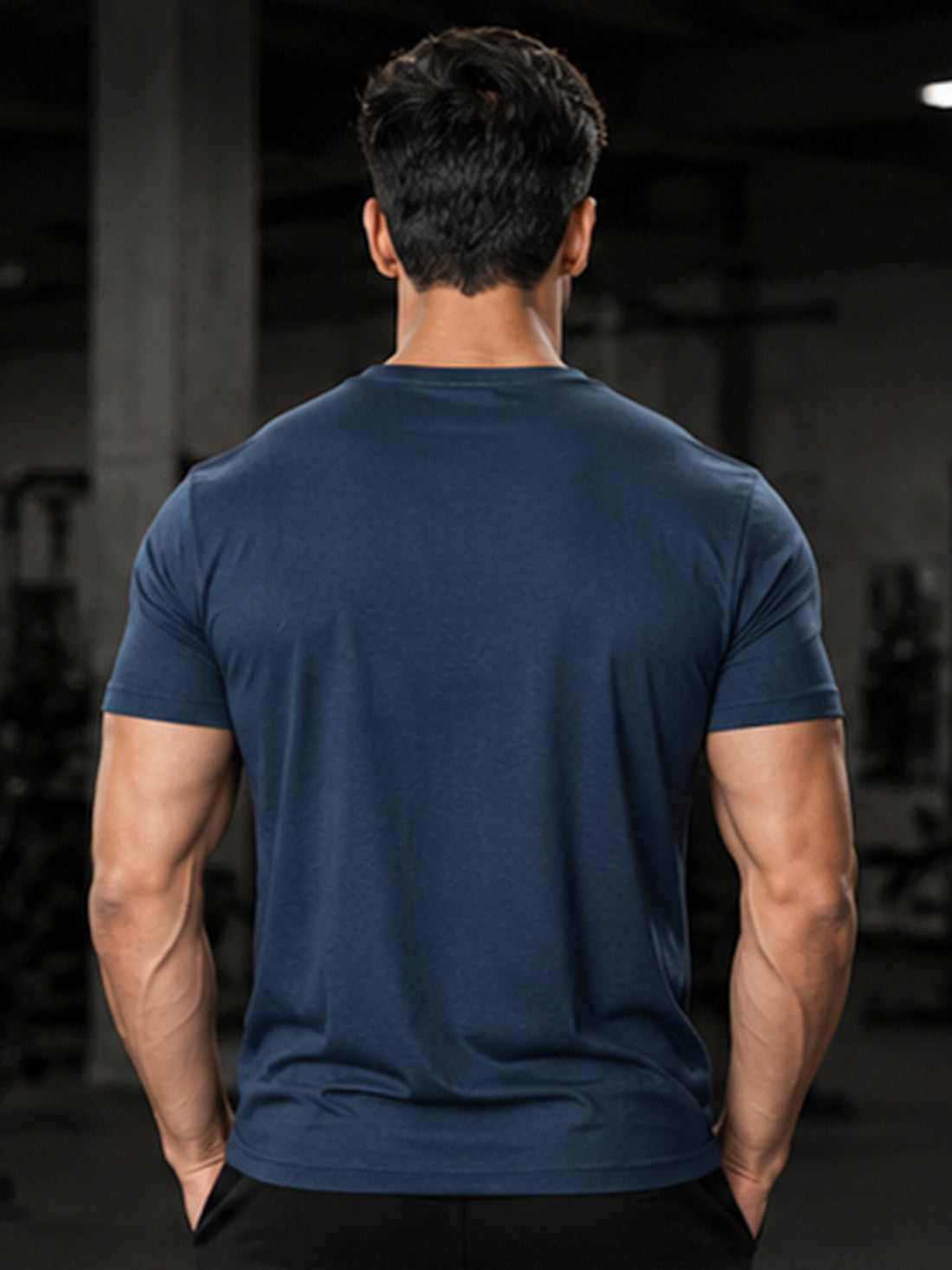 Men's Quick Dry Sports T-Shirt | Printed Gym Workout Running Training Activewear Tee (Blue)