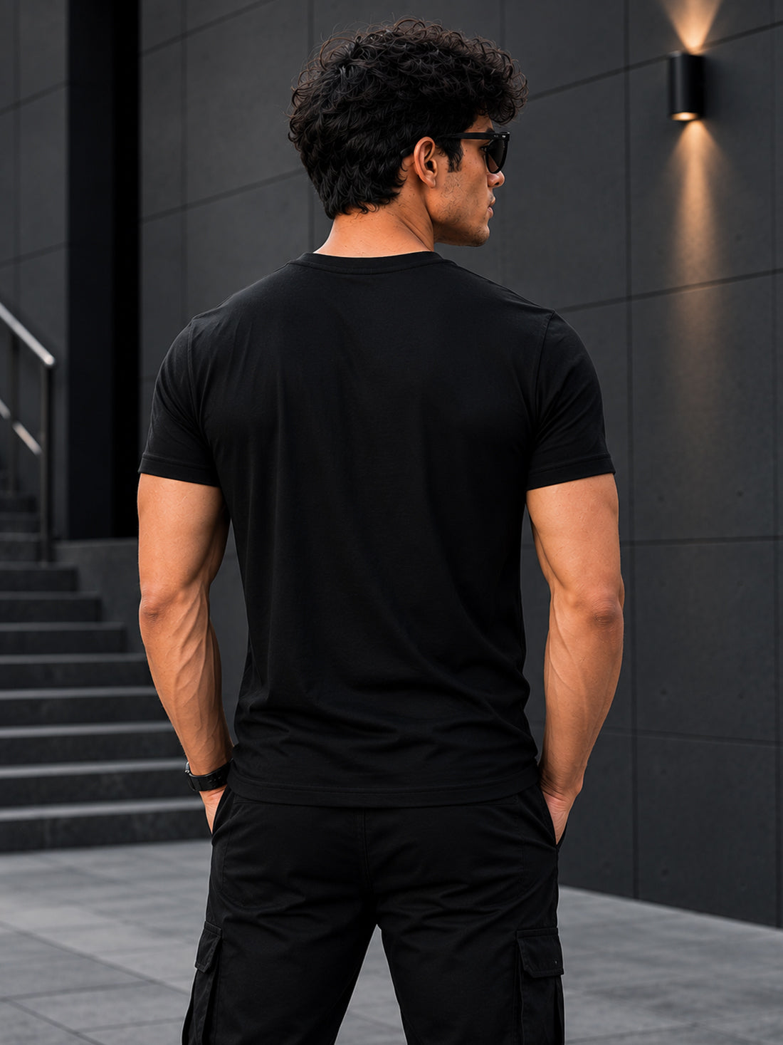 Men's Quick Dry Sports T-Shirt | Printed Gym Workout Running Training Activewear Tee (Black)