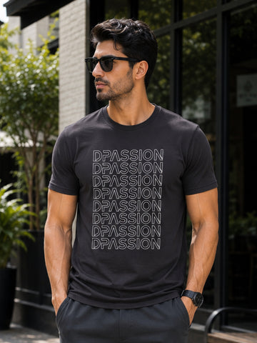 Men's Quick Dry Sports T-Shirt | Printed Gym Workout Running Training Activewear Tee (Grey)