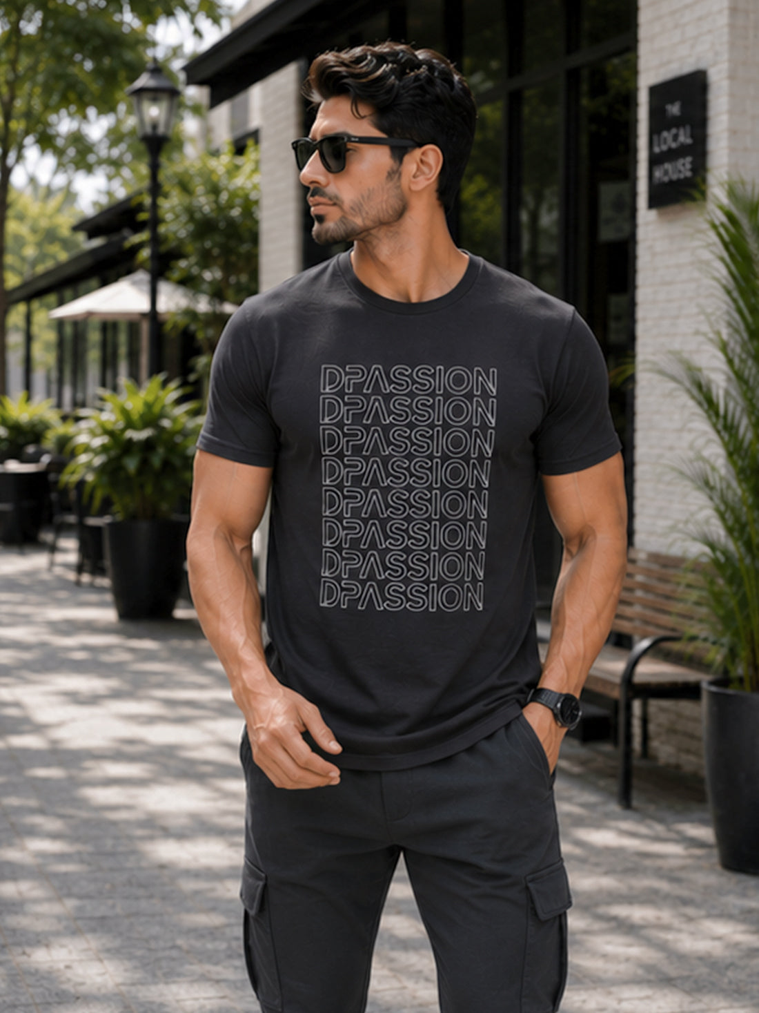 Men's Quick Dry Sports T-Shirt | Printed Gym Workout Running Training Activewear Tee (Grey)
