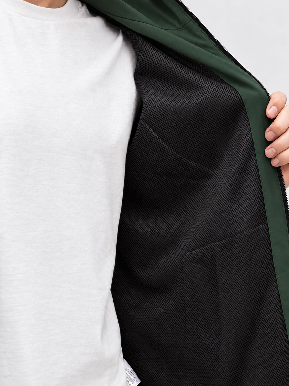 Men’s Black Hooded Windcheater Jacket with Mesh Lining