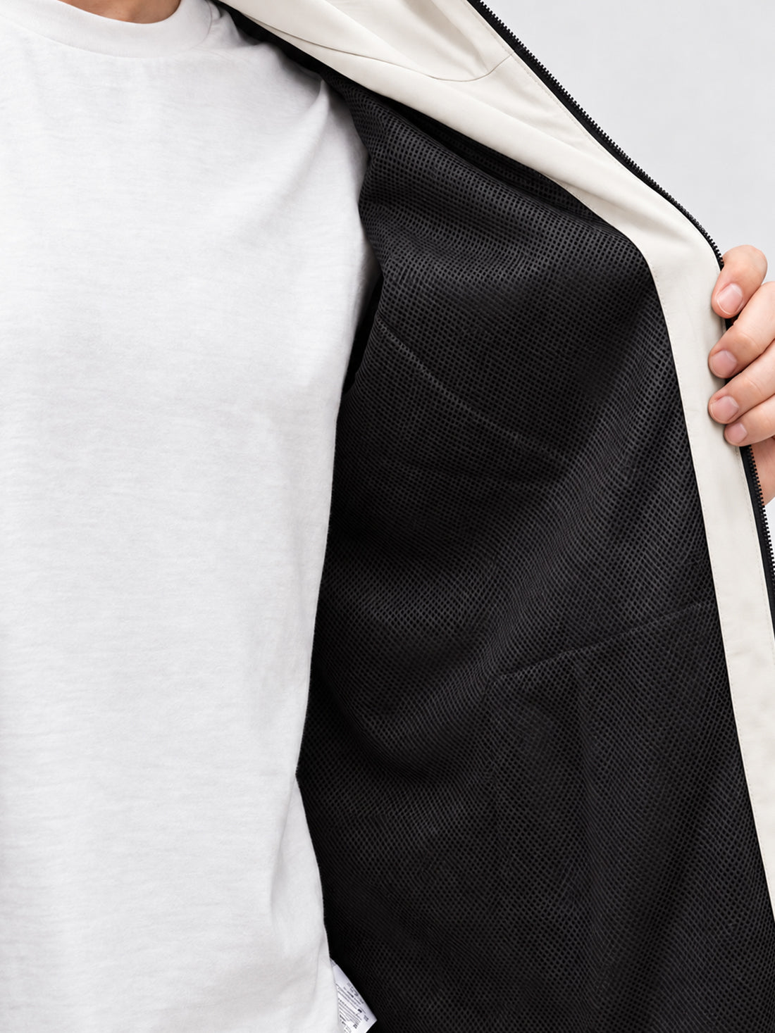 Men’s Black Hooded Windcheater Jacket with Mesh Lining
