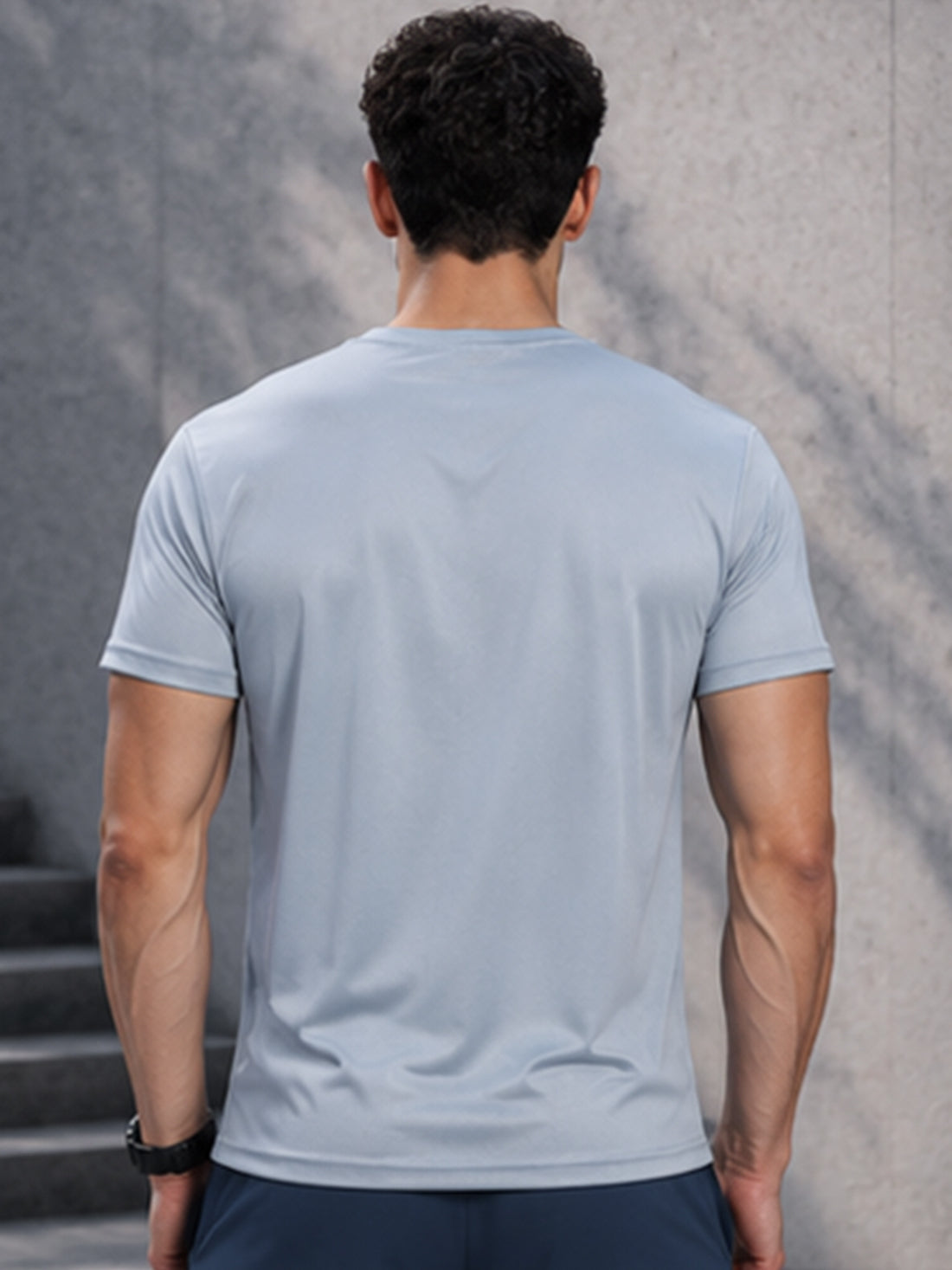 Men's Quick Dry Sports T-Shirt | Printed Gym Workout Running Training Activewear Tee (Silver)