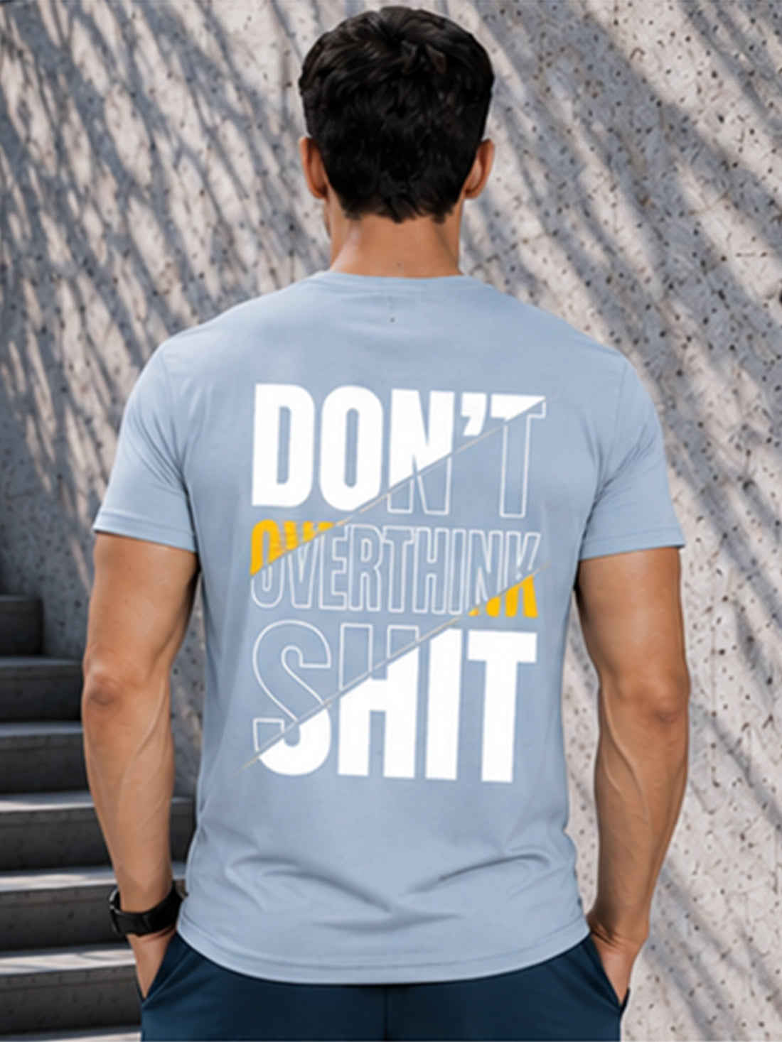 Men's Quick Dry Sports T-Shirt | Printed Gym Workout Running Training Activewear Tee (Silver)
