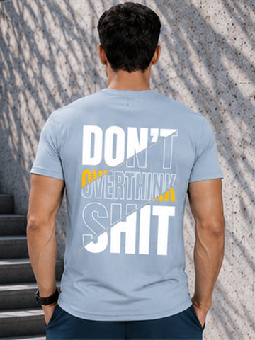Men's Quick Dry Sports T-Shirt | Printed Gym Workout Running Training Activewear Tee (Silver)