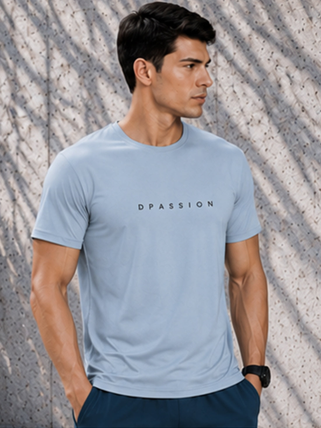 Men's Quick Dry Sports T-Shirt | Printed Gym Workout Running Training Activewear Tee (Silver)