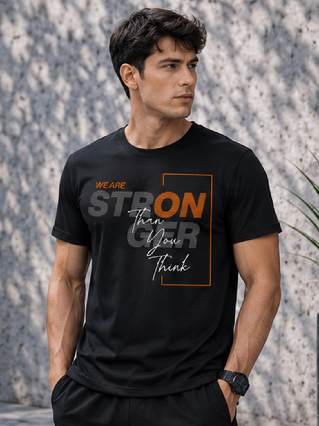 Men's Quick Dry Sports T-Shirt | Printed Gym Workout Running Training Activewear Tee (Black)