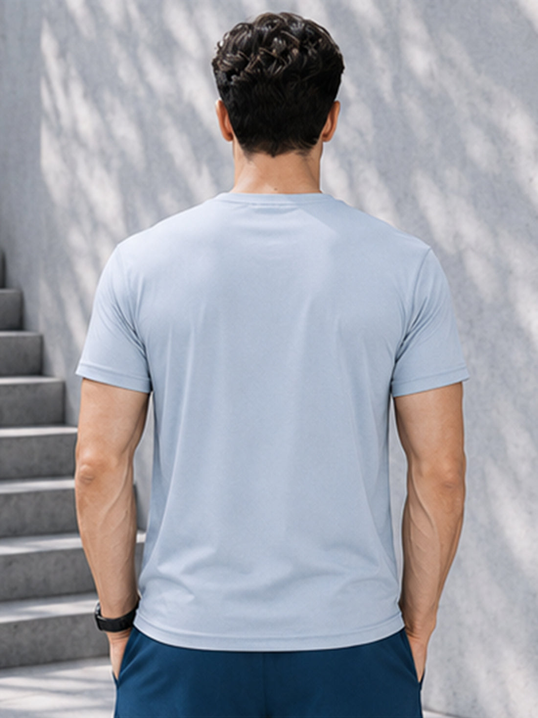 Men's Quick Dry Sports T-Shirt | Printed Gym Workout Running Training Activewear Tee (Silver)