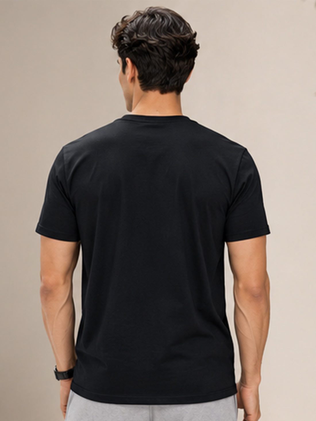 Men's Quick Dry Sports T-Shirt | Printed Gym Workout Running Training Activewear Tee (Black)