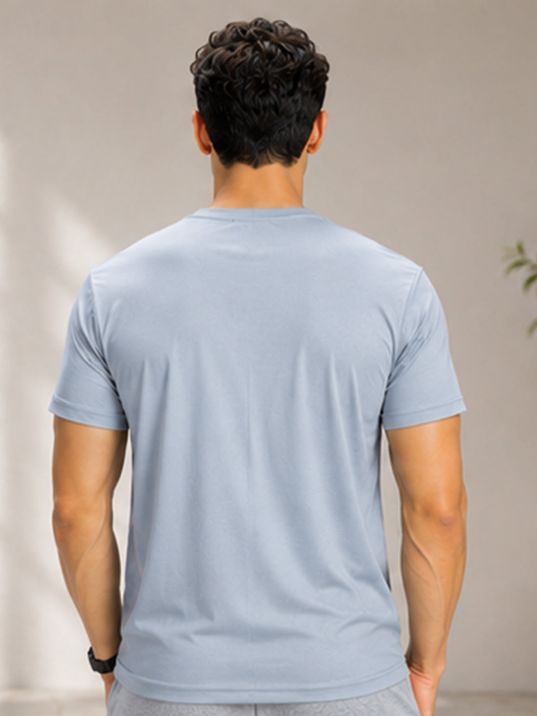 Men's Quick Dry Sports T-Shirt | Printed Gym Workout Running Training Activewear Tee (Silver)
