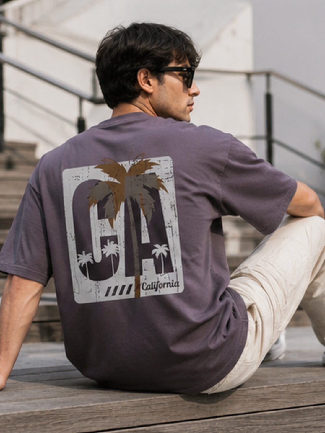 Men's Oversized Drop Shoulder T-Shirt | Pure Cotton Relaxed Fit Round Neck Pullover Tee (Grey)