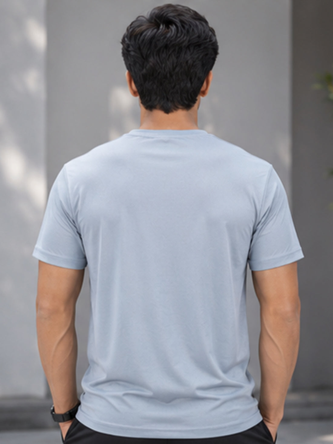 Men's Quick Dry Sports T-Shirt | Printed Gym Workout Running Training Activewear Tee (Silver)