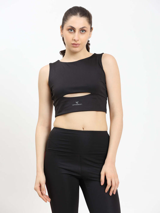 Women's Sports Bra-Wireless & Non Padded,Full Coverage racer back Polyester Sports bra for women