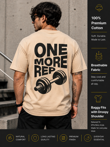 Men's Oversized Drop Shoulder T-Shirt | Cotton Relaxed Fit Round Neck Streetwear Tee (Beige)