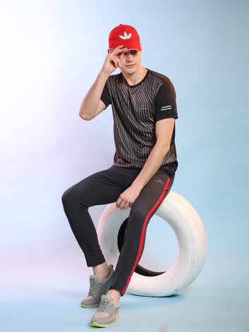 Regular fit sports track pants for men