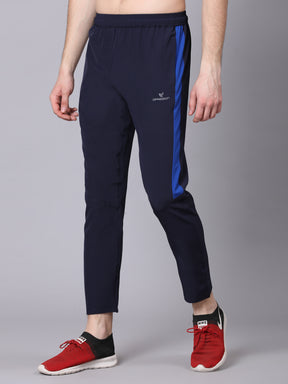 1 Navy Blue colour Poly Lycra Track pant  Full Stretchable   Antum  Apparels