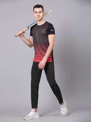 Regular fit sports track pants for men