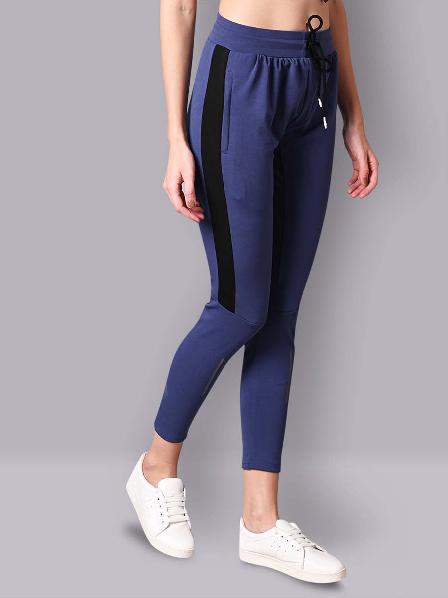 Buy Freely Gym & Sports Wear Leggings Ankle Length - Workout Trousers -  Stretchable Striped Jeggings - Yoga Track Pants for Girls & Women - Combo  of 2 Blue at